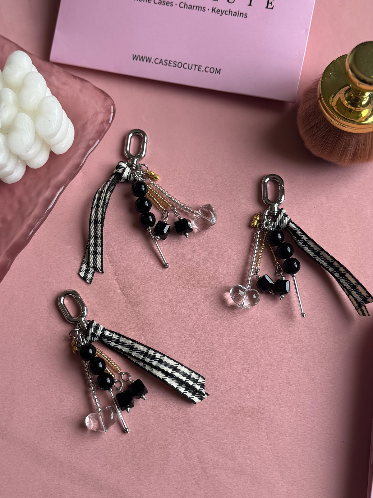 Onyx Plaid Charm