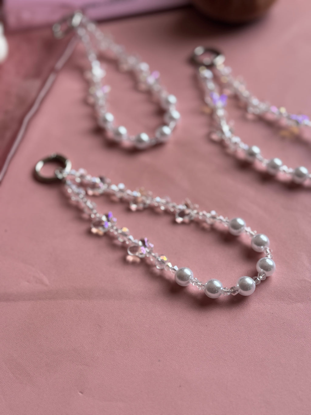 Crystal butterfly Pearl Charm