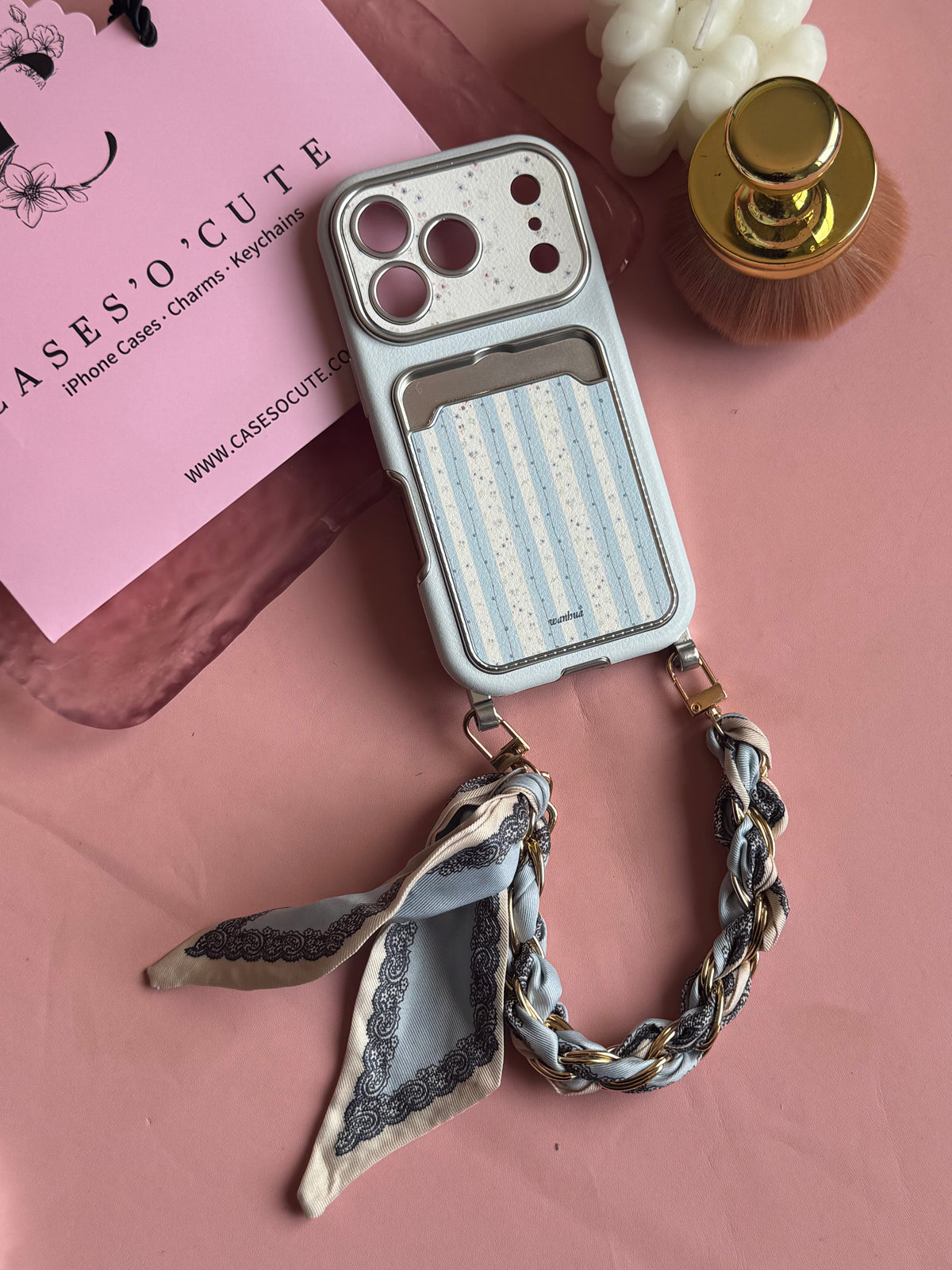 Blue Stripe Scarf Case