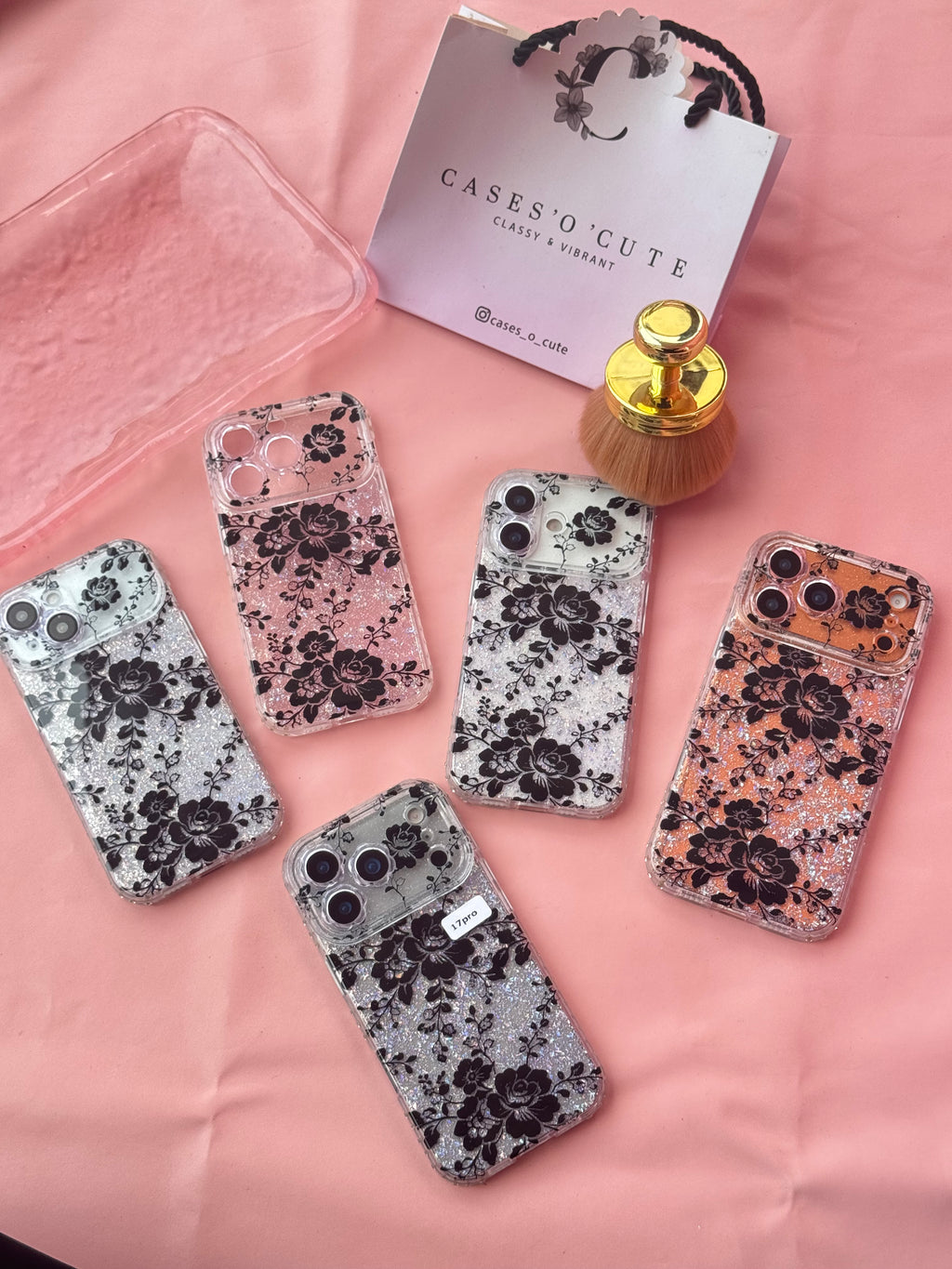 Transparent black floral