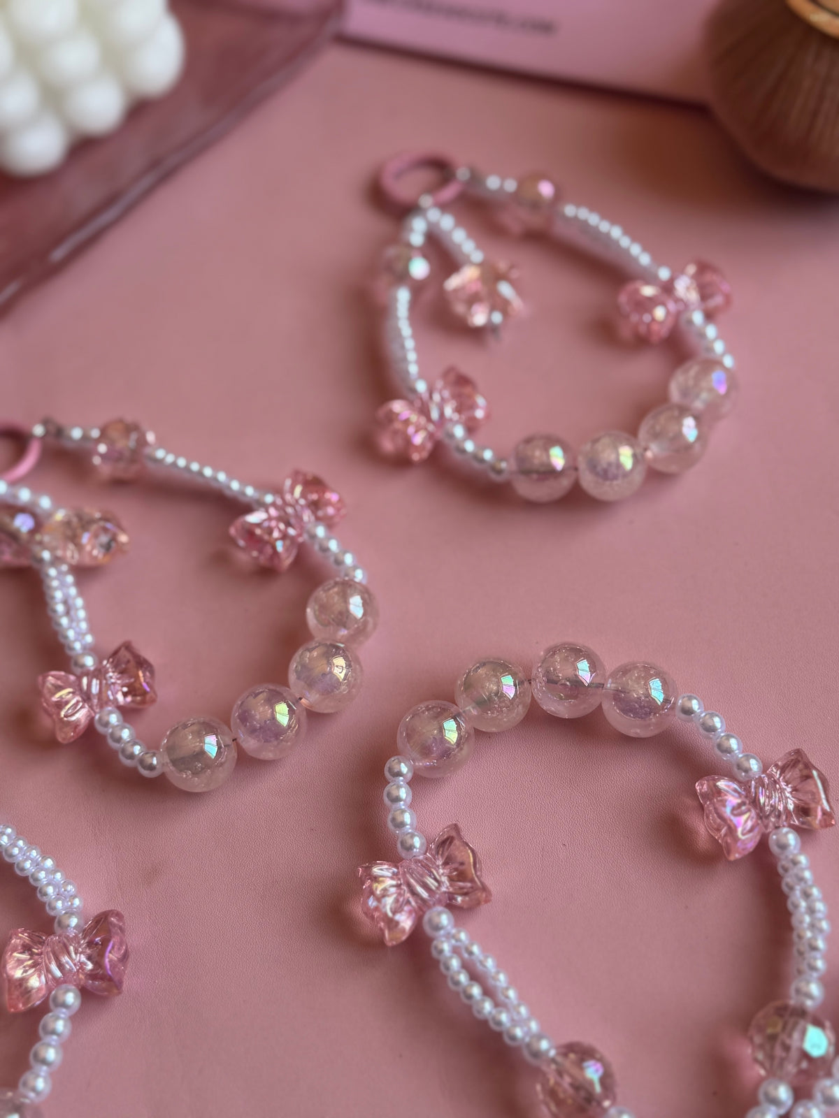 Pink Crystal Pearl Charm