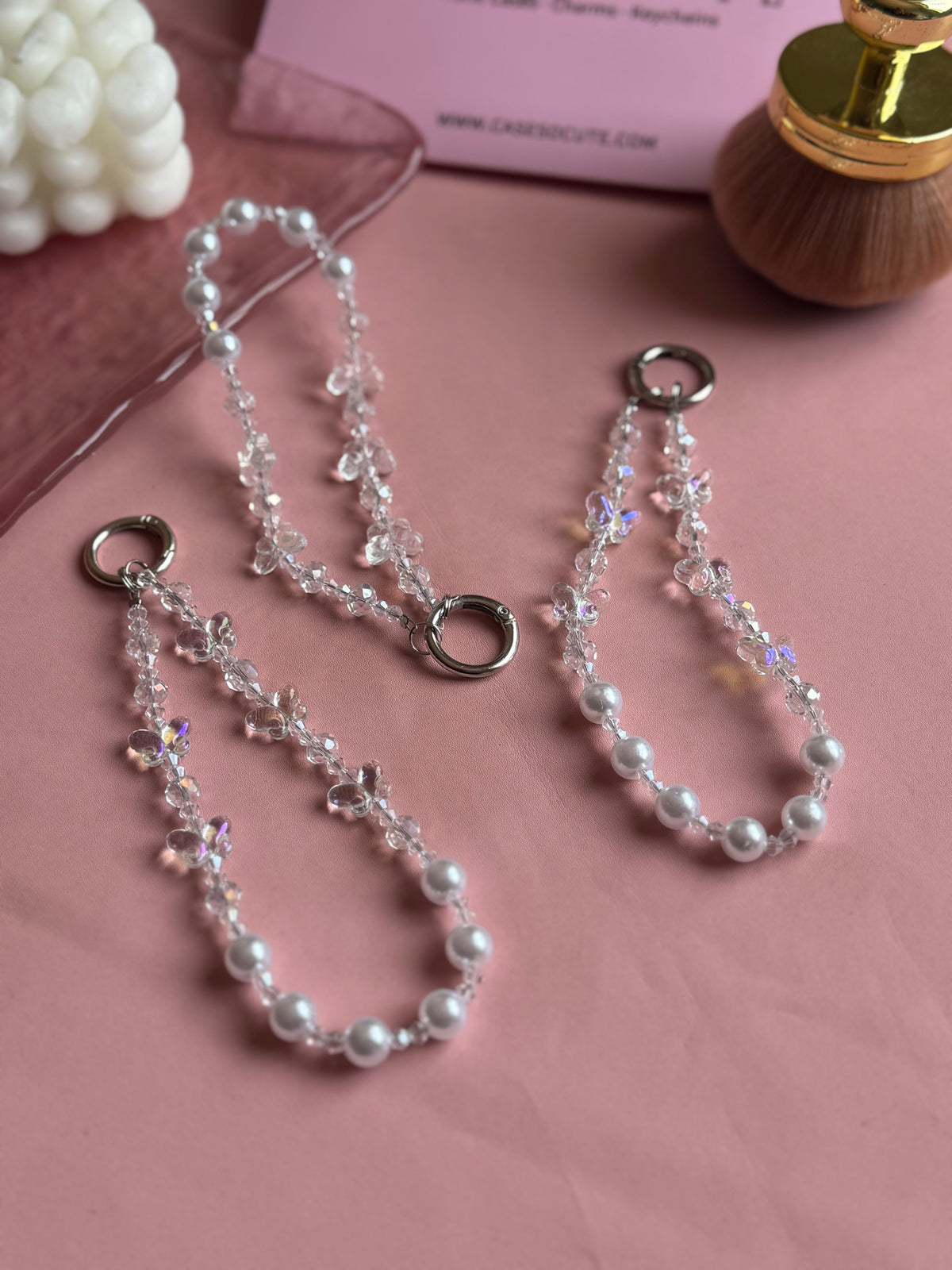 Crystal butterfly Pearl Charm