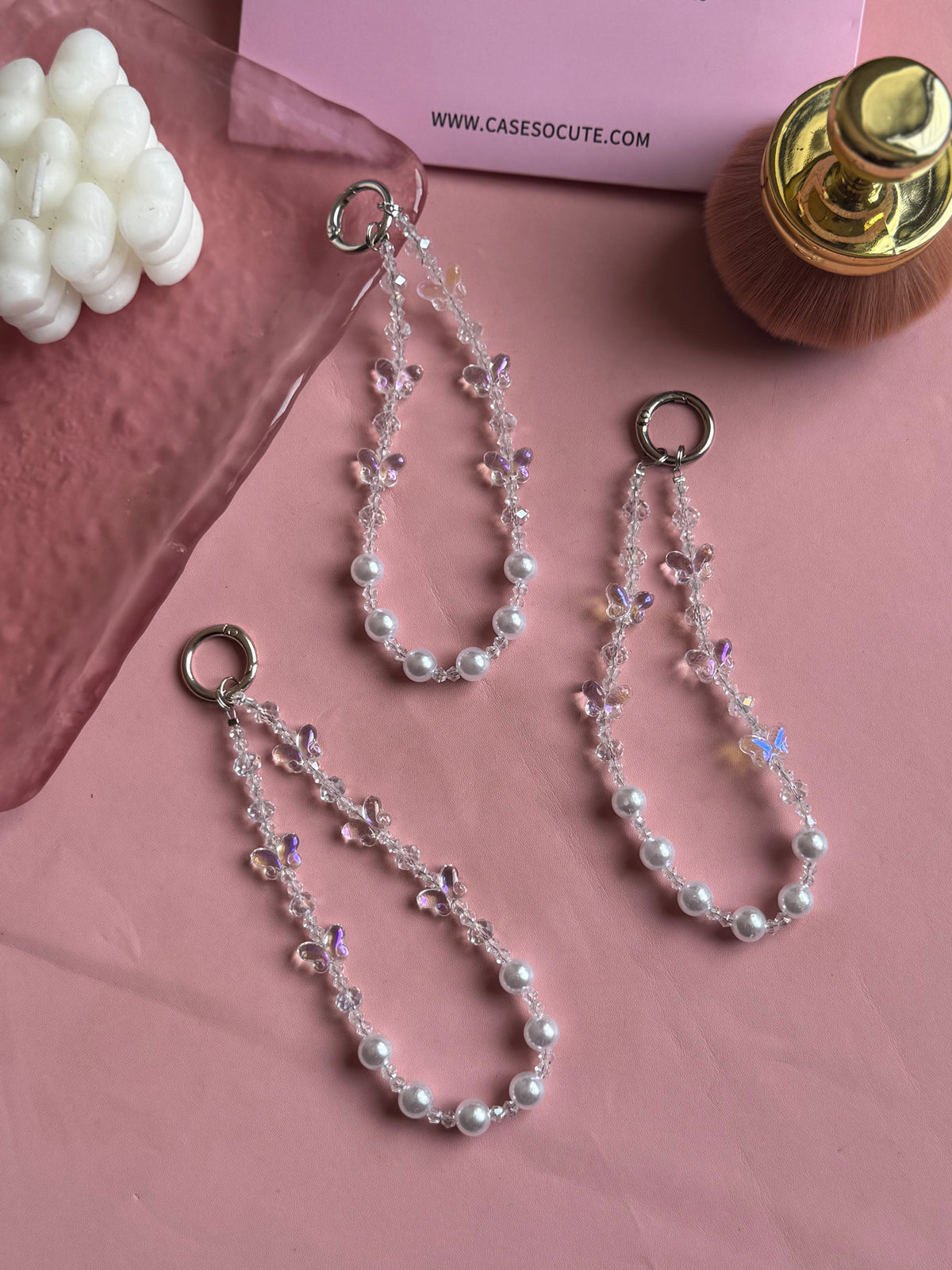Crystal butterfly Pearl Charm