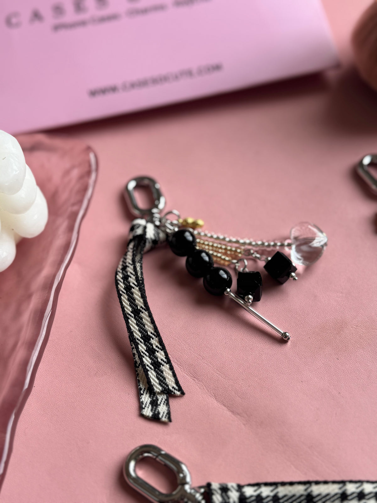 Onyx Plaid Charm