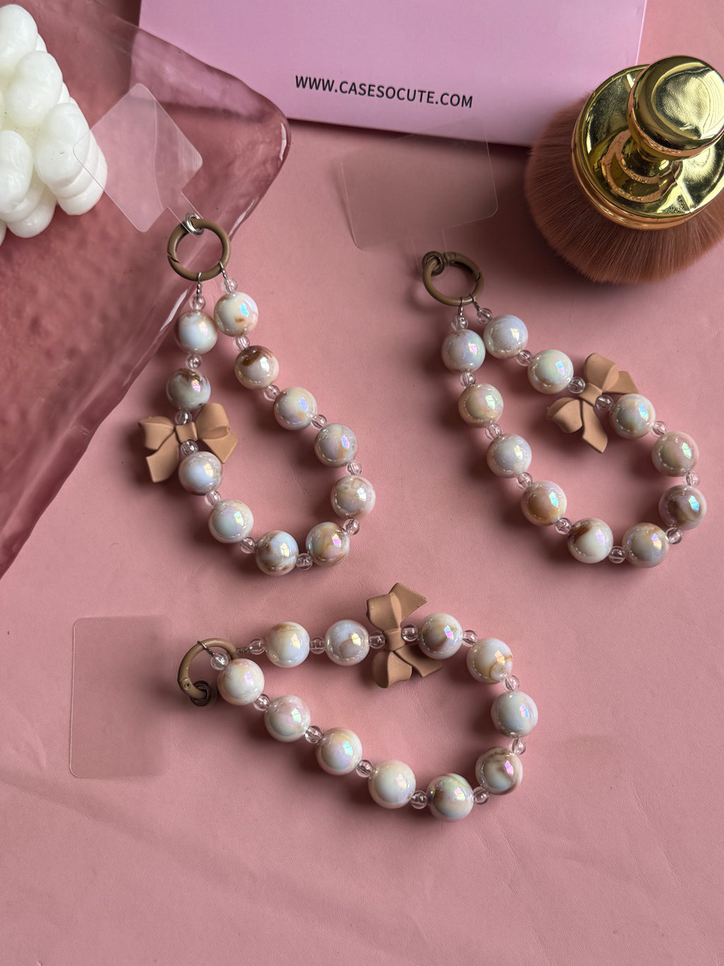 Nude Marble bow Charm