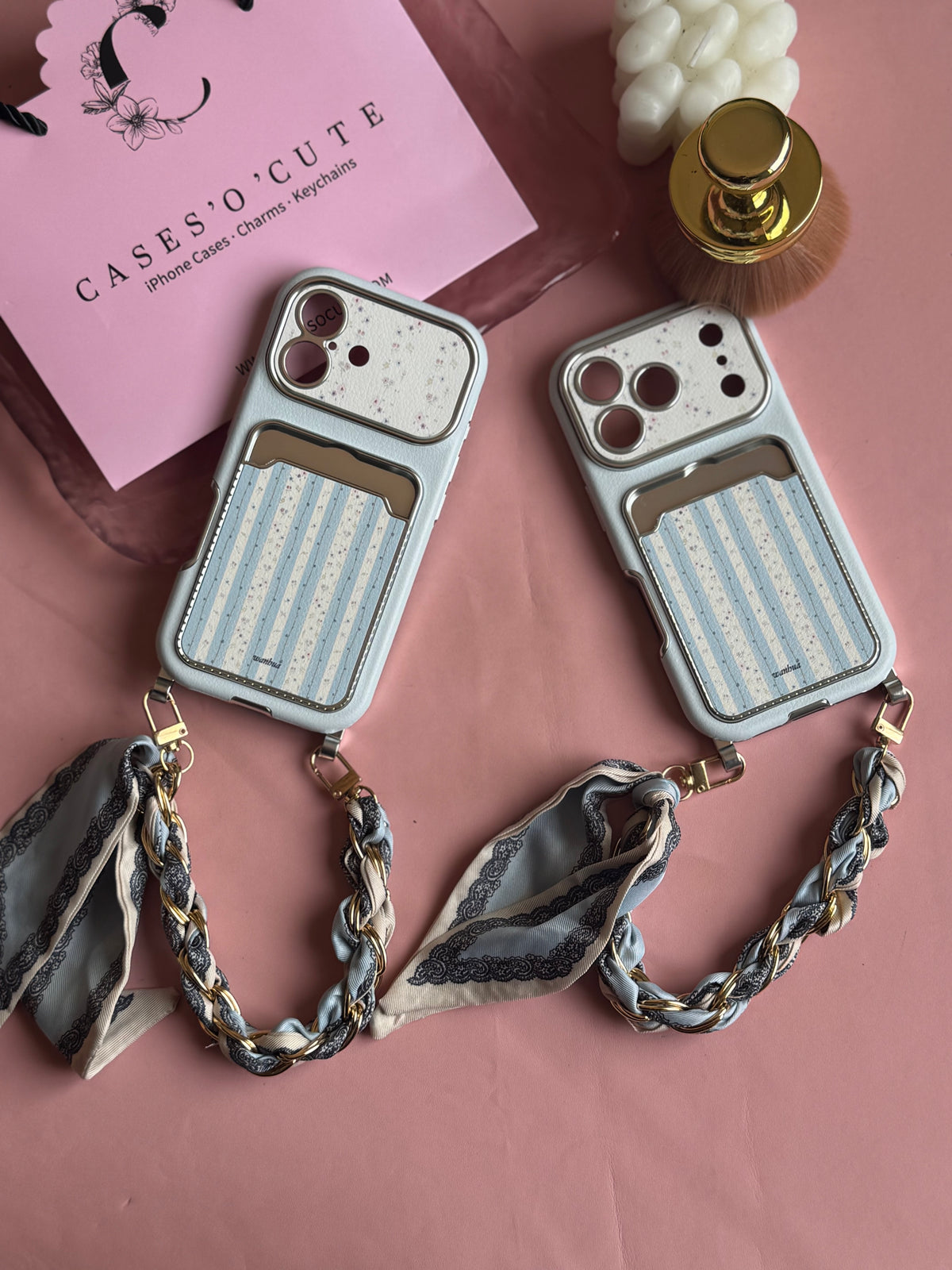 Blue Stripe Scarf Case