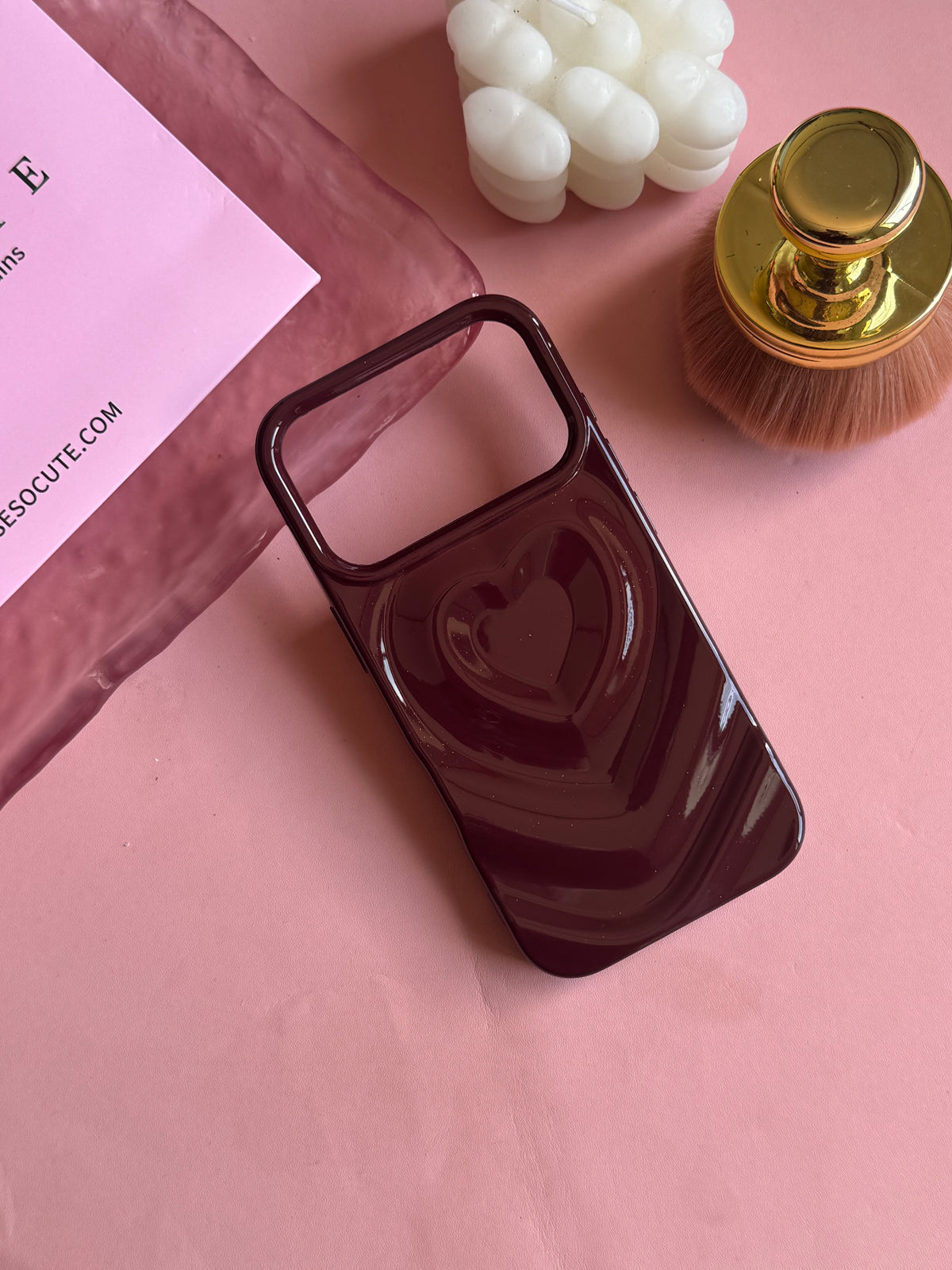 Burgundy Heart Wave Case