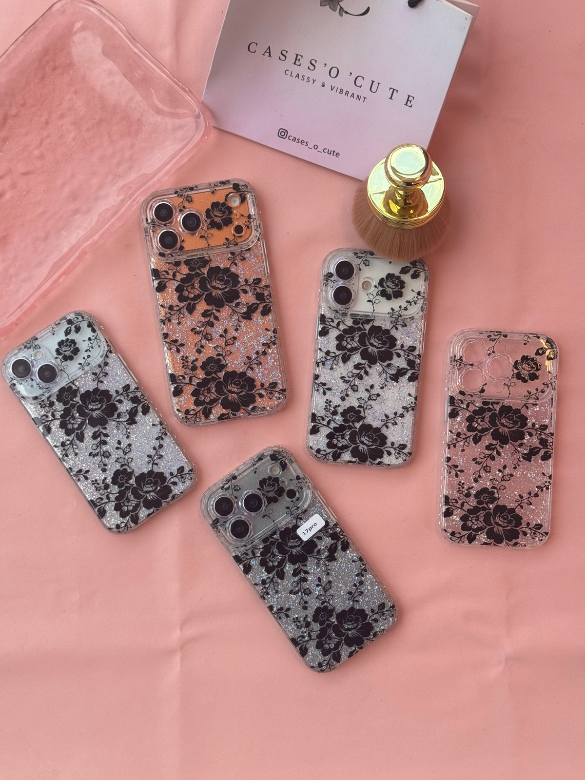 Transparent black floral