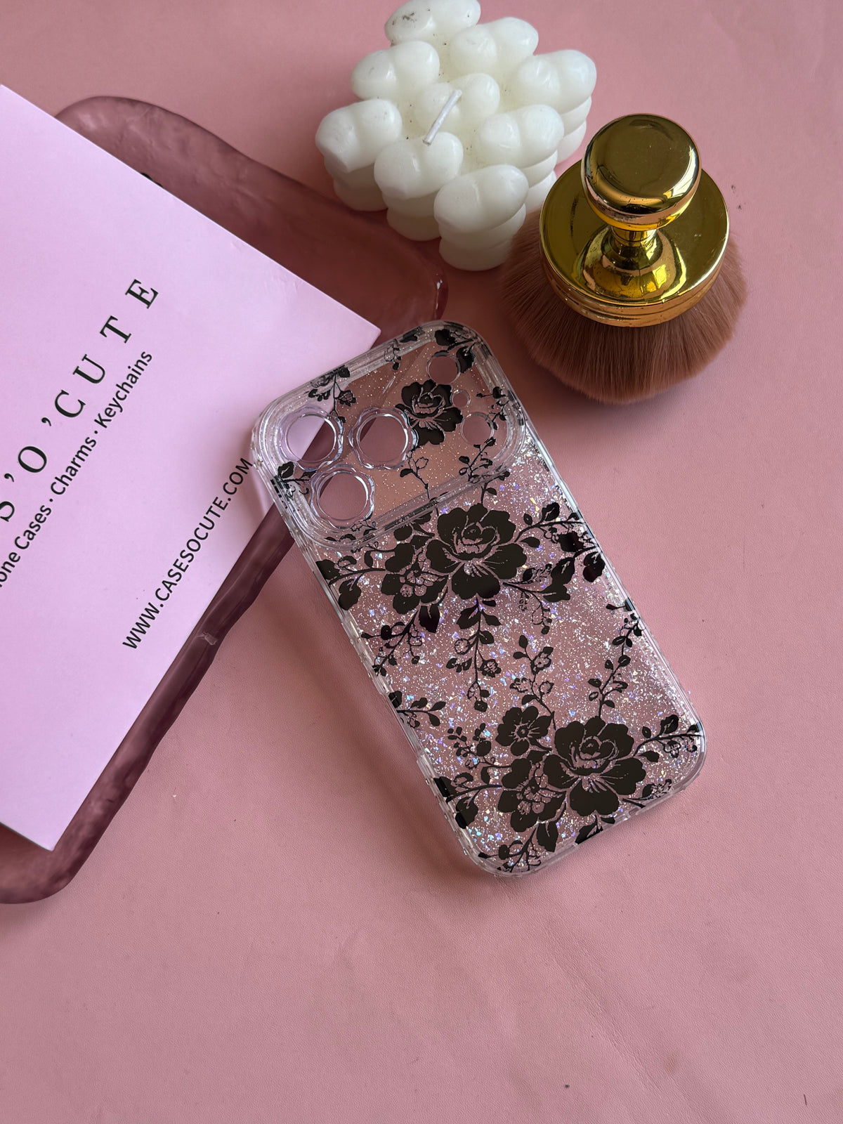 Transparent black floral