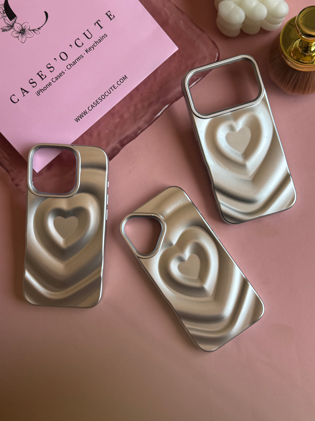 Silver Heart Wave Case