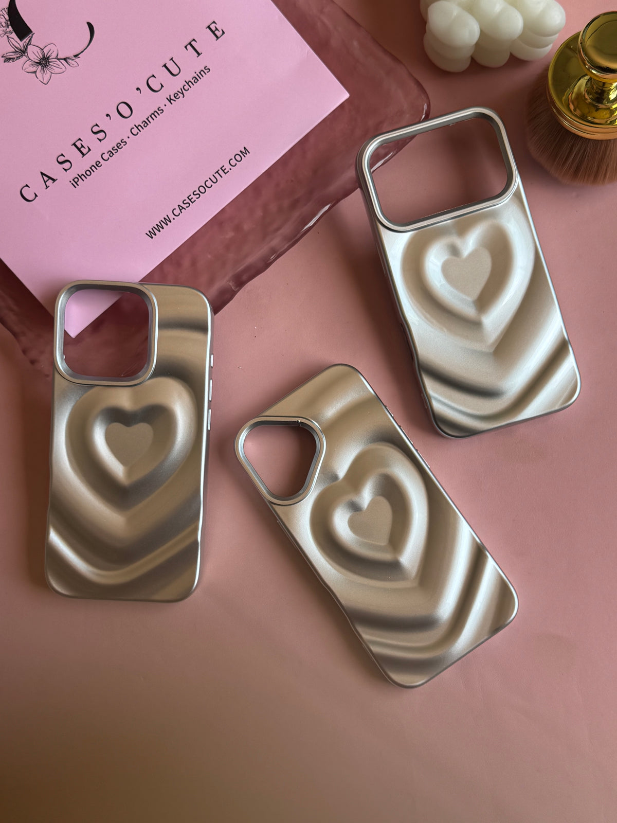 Silver Heart Wave Case