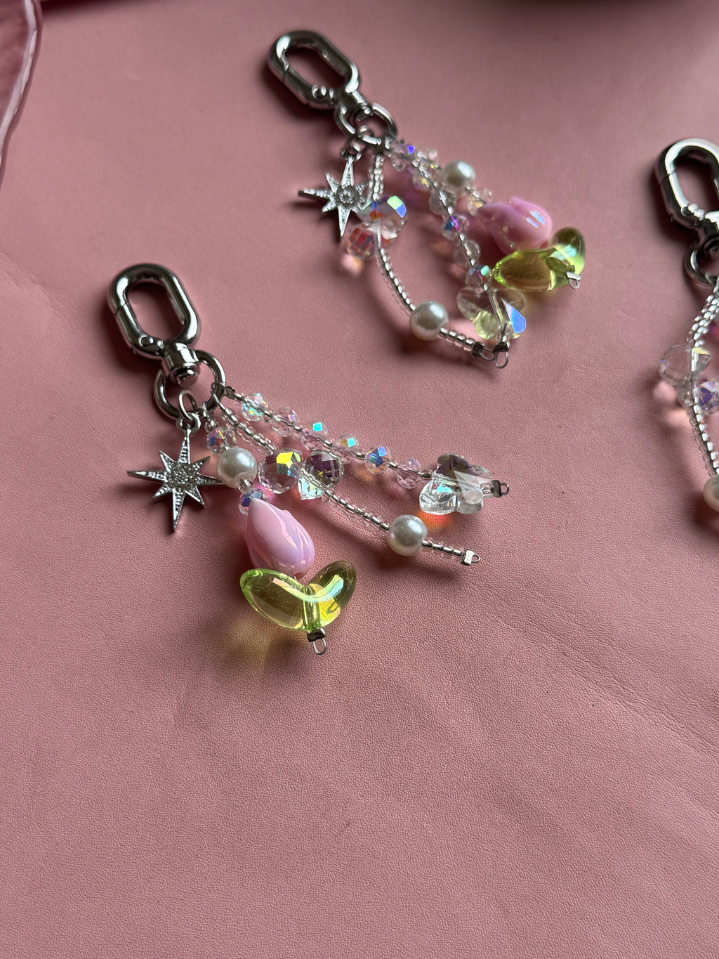 Pink Tulip Crystal Charm