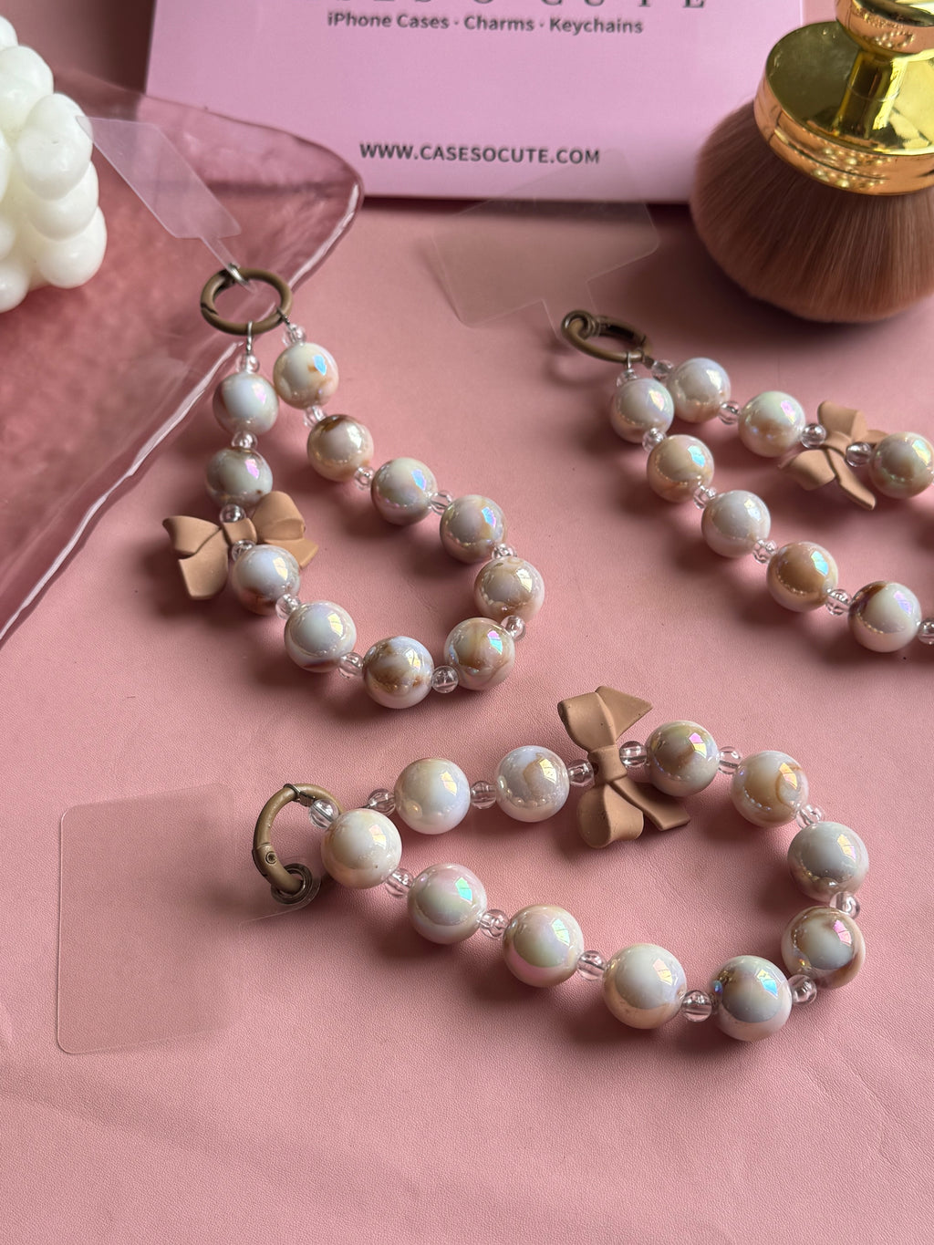 Nude Marble bow Charm