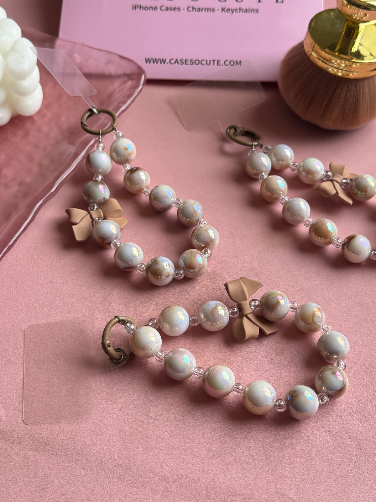Nude Marble bow Charm