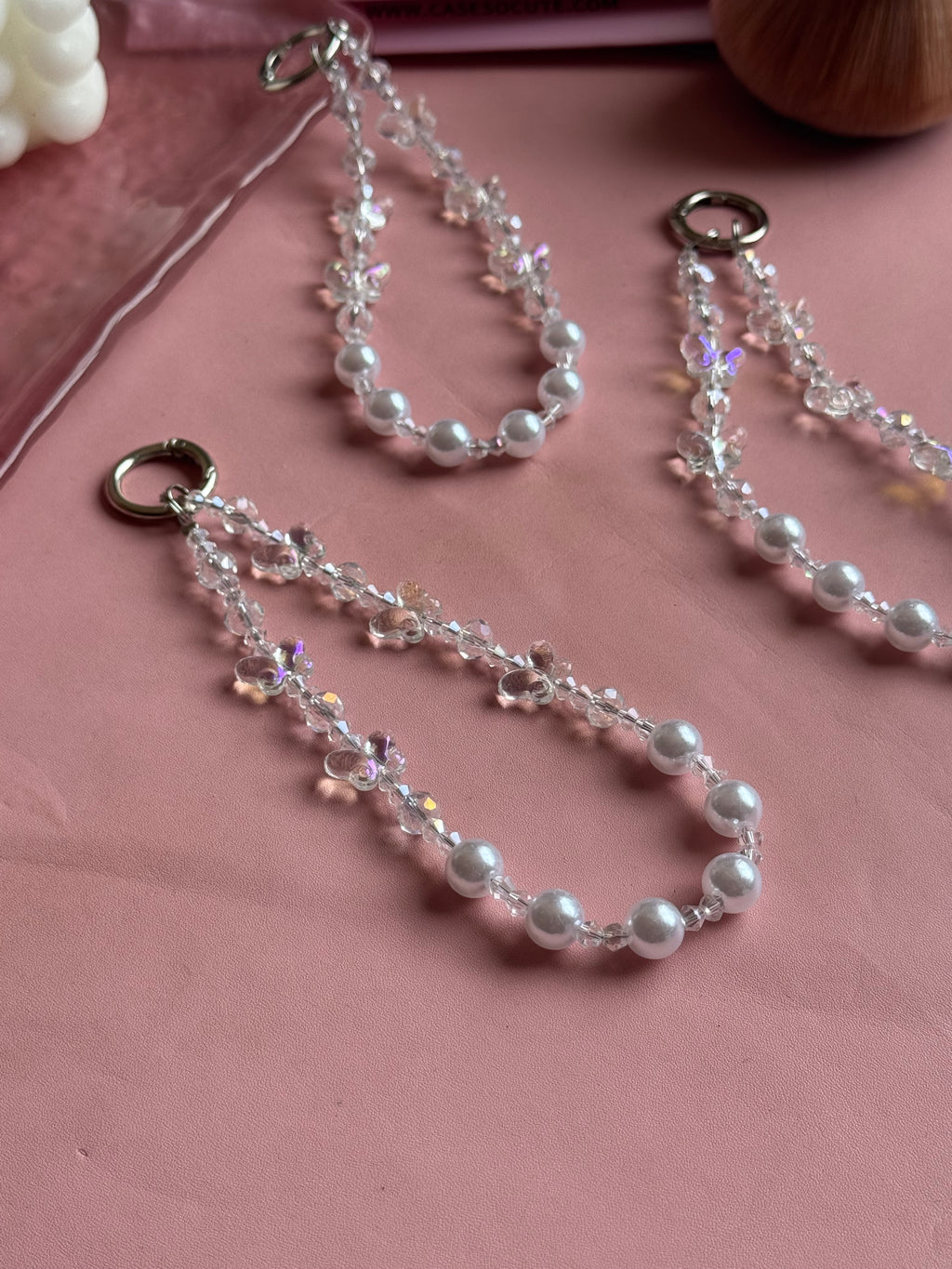 Crystal butterfly Pearl Charm