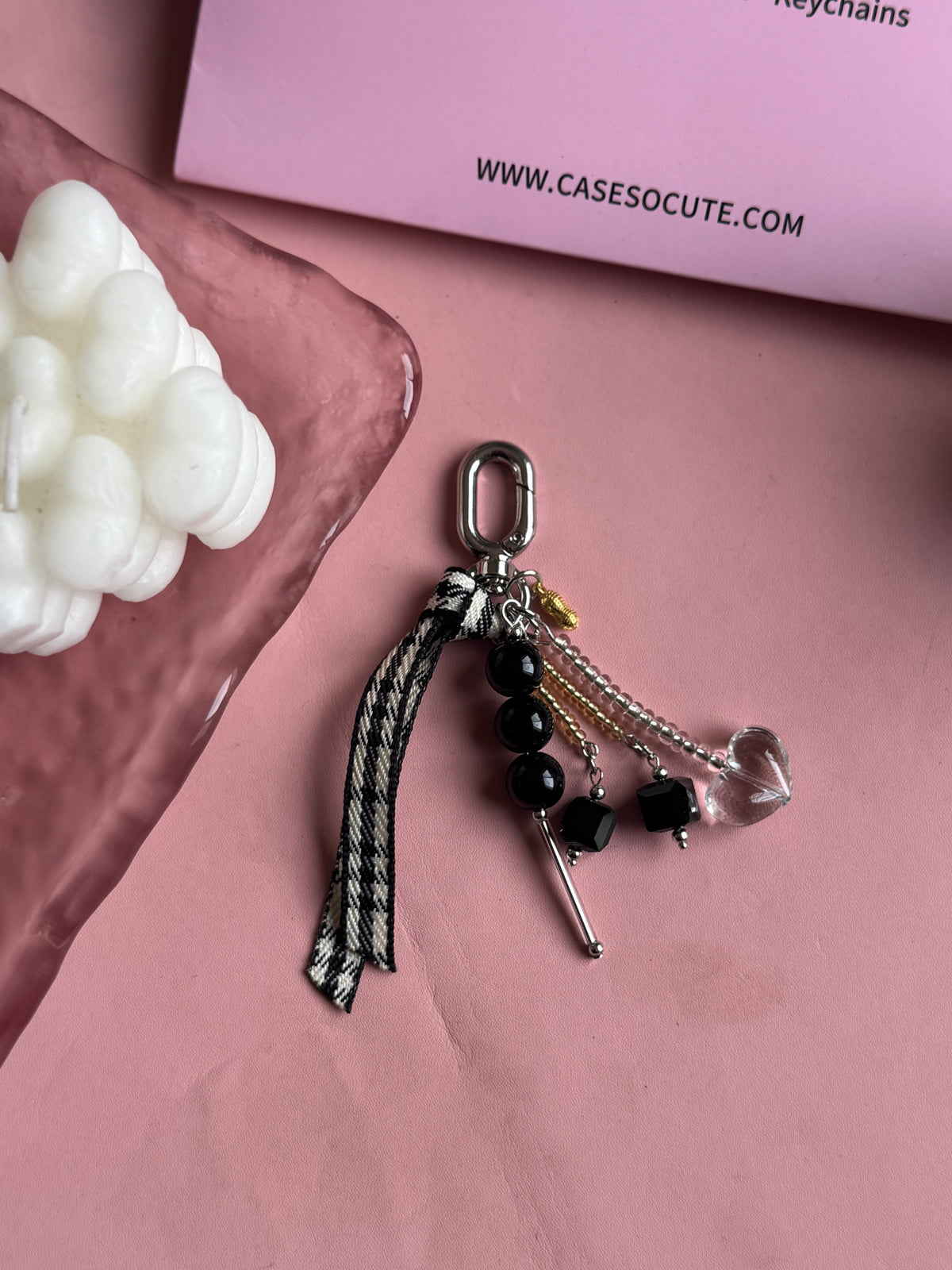 Onyx Plaid Charm