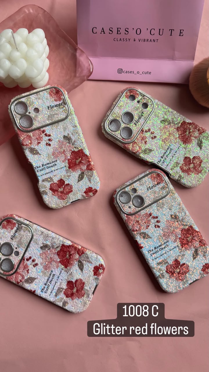 Glitter Red Flowers — Case O Cute