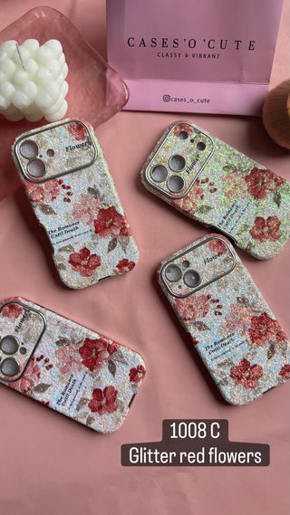 Glitter Red Flowers — iPhone Case