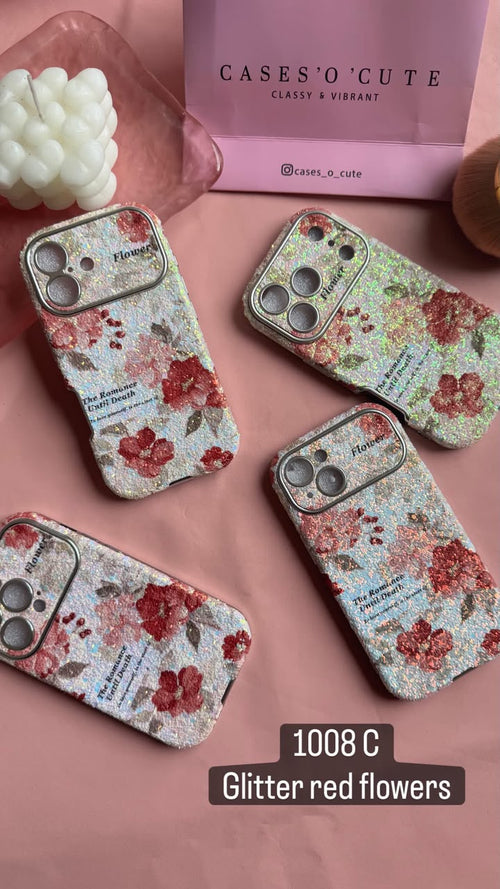 Glitter Red Flowers — Case O Cute