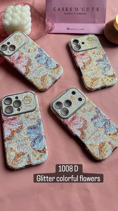 Glitter Colorful Flowers — iPhone Case