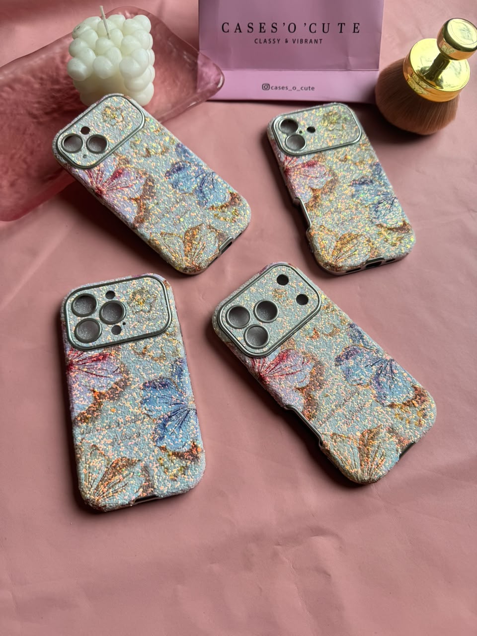 Glitter Colorful Flowers alt view — Case O Cute