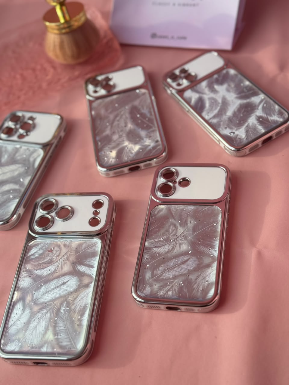 White feather Luxe alt view — Case O Cute